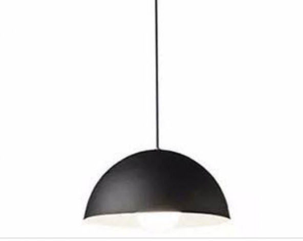 MYLİGHT S RETRO RUSTİK SİYAH İÇİ BEYAZ METAL SARKIT AVİZE 40 CM ürün görseli