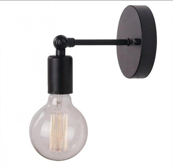 MYLİGHTS RETRO MAFSALI MAT SİYAH DUVAR LAMBASI APLİK  HAREKETLİ APLİK