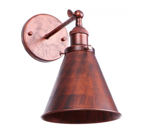 MYLİGHTS BAKIR ESKİTME KONIK  RETRO RUSTİK APLİK  E27 DUYLU