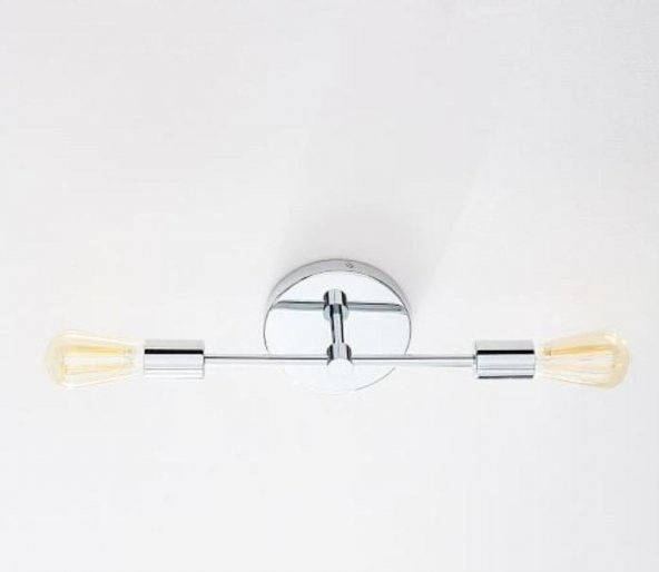 MYLİGHTS MODERN  KROM APLİK  İKİLİ DUVAR LAMBASI  E27 - 2