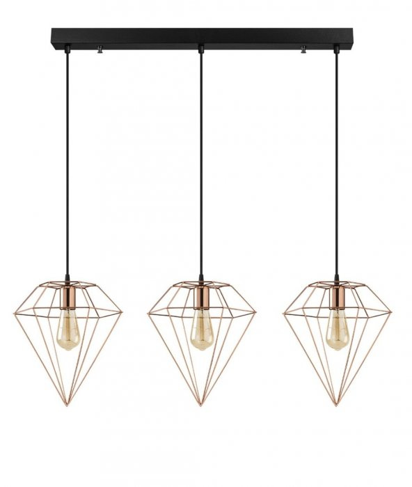 MYLİGHTS RETRO RUSTİK MASA ÜSTÜ SIRALI ÜÇLÜ AVİZE SARKIT AVİZE ürün görseli