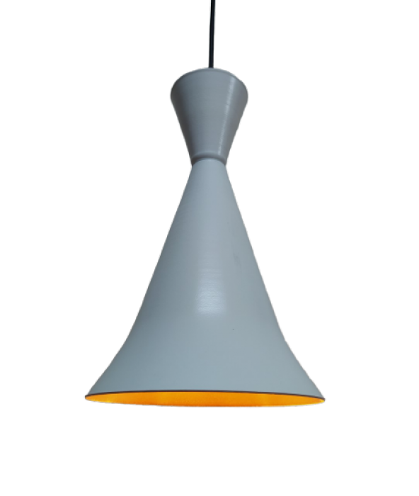 MYLİGHTS  BEYAZ İÇİ ALTIN KONİK METAL SARKIT AVİZE RUSTİK TEKLİ SARKIT