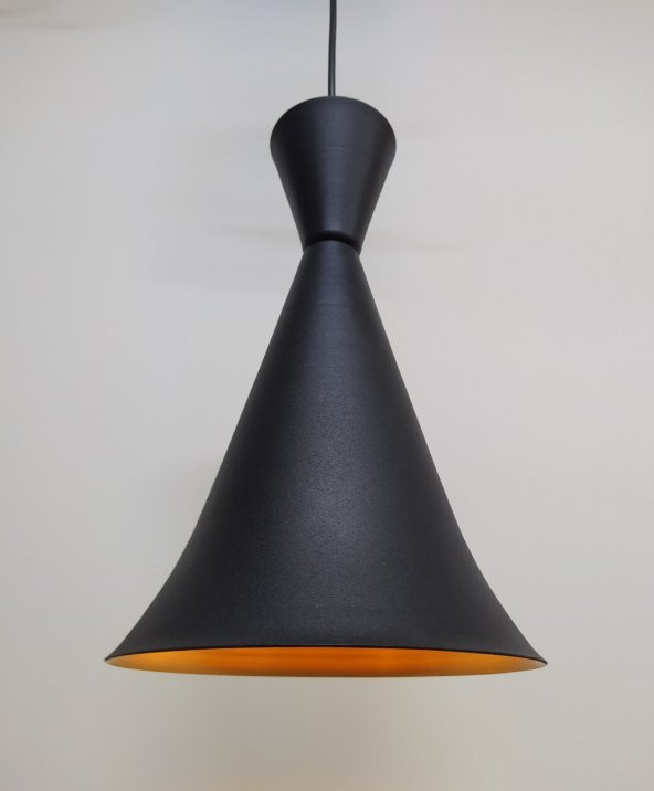 MYLİGHTS METAL SARKIT AVİZE SİYAH  İÇİ ALTIN KONİK SARKIT - 2