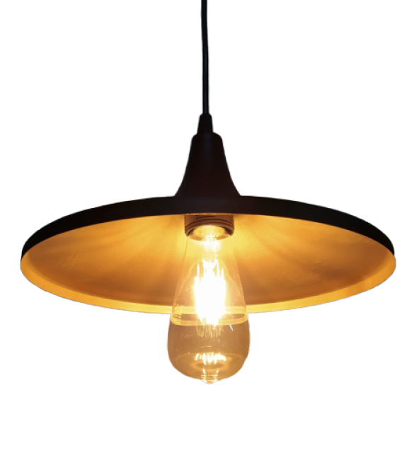 MYLİGHTS  RETRO  RUSTİK METAL SARKIT AVİZE SİYAH  İÇİ SARI  27 CM EN - 2