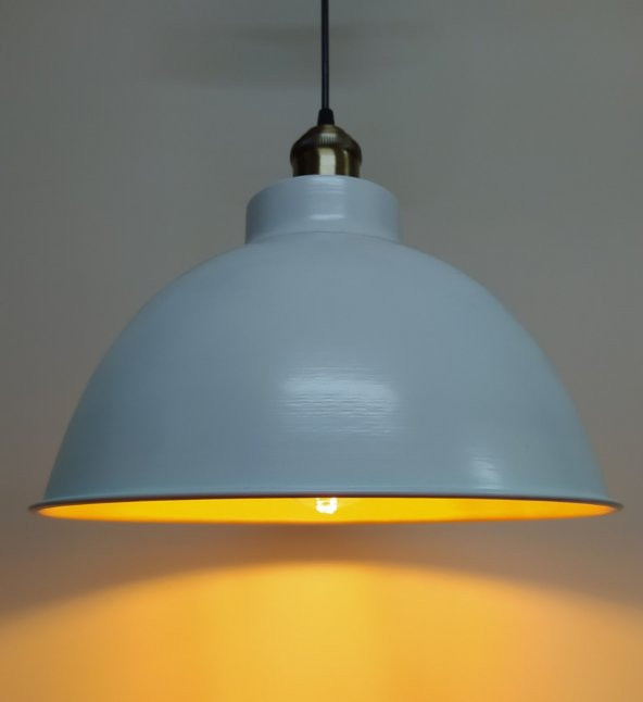 MYLİGHTS  BEYAZ İÇİ ALTIN METAL SARKIT AVİZE RUSTİK TEKLİ