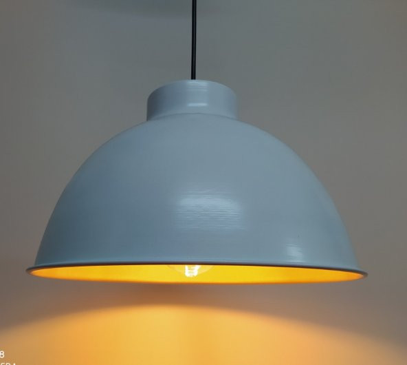 MYLİGHTS  RETRO RUSTİK BEYAZ İÇİ ALTIN METAL SARKIT