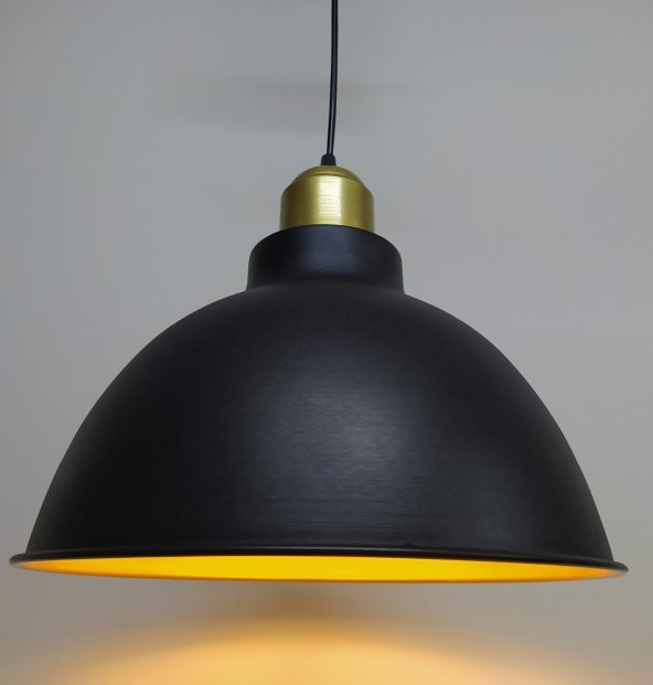 MYLİGHTS  RETRO  RUSTİK AVİZE METAL SARKIT GOLD ASKILI  SİYAH  İÇİ ALTIN