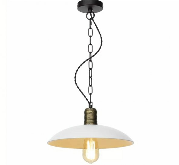 MYLİGHTS  RUSTİK BEYAZ METAL SARKIT AVİZE 30 CM ürün görseli