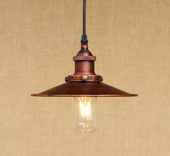 MYLİGHTS  RETRO BAKIR ESKİTME TEKLİ SARKIT AVİZE 23 CM - 2