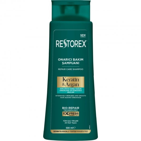 Restorex Şampuan Keratin Argan Tüm Saç İçin 500 Ml