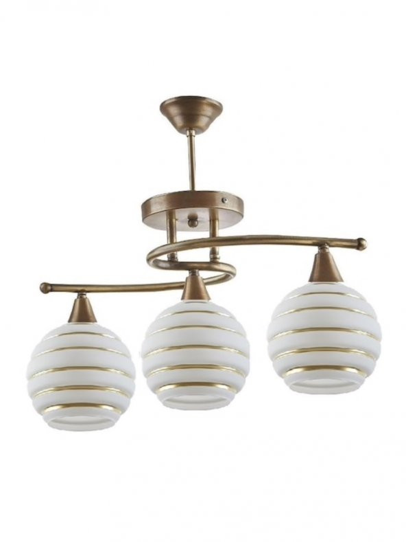 MYLİGHTS   ESKİTME ÜÇLÜ RUSTİK AVİZE RETRO PLOFONYER AVİZE ürün görseli