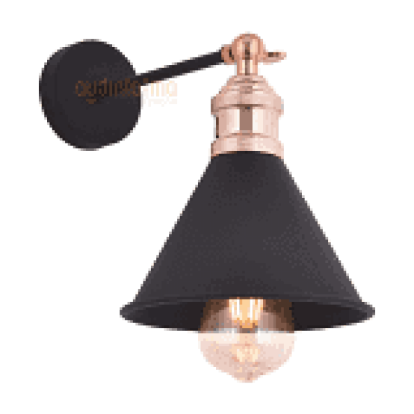 MYLİGHTS   RETRO  KONİK MAFSALI APLİK  SİYAH VE BAKIR RUSTİK DUVAR APLİK