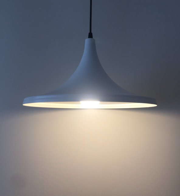 MYLİGHTS  RETRO BEYAZ İÇİ BEYAZ BETAL SARKIT AVİZE 36 CM ürün görseli