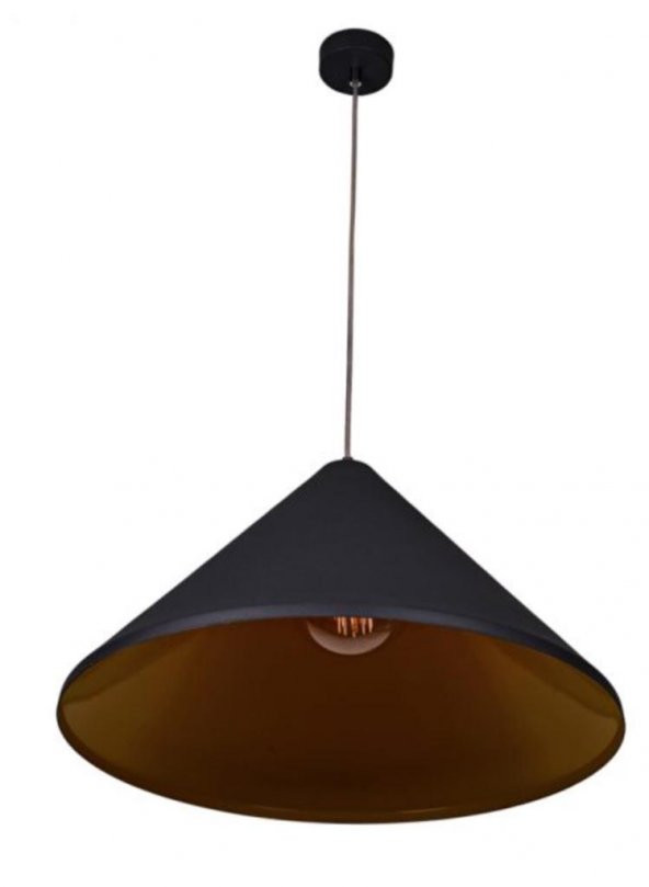 MYLİGHTS RETRO  SİYAH İÇİ SARI METAL SARKIT AVİZE RUSTİK METAL SARKIT 50 CM  EN