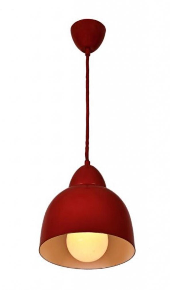 MYLİGHTS   METAL SARKIT AVİZE KIRMIZI İÇİ BEYAZ - Resim 2