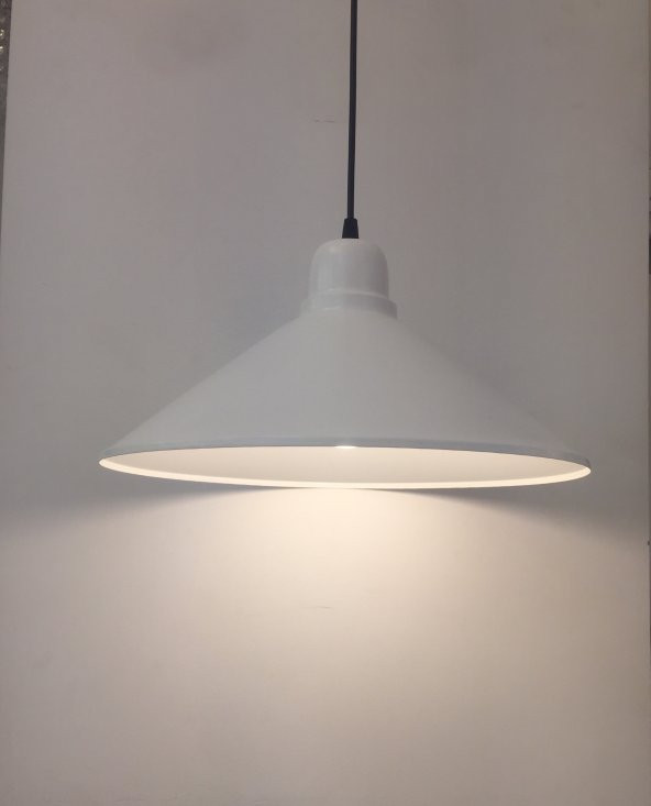 MYLİGHTS  BEYAZ İÇİ BEYAZ METAL SARKIT AVİZE 38CM - 2