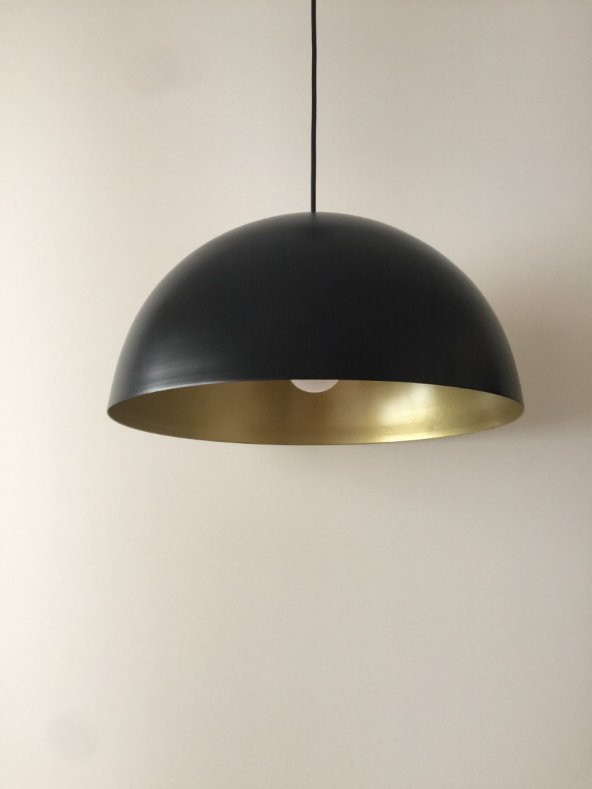 MYLİGHTS  RETRO METAL SARKIT SİYAH  İÇİ SARI  40 CM