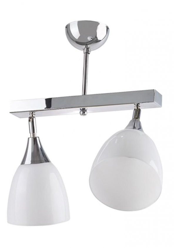 MYLİGHTS MODERN  KROM AVİZE  MAFSALI HAREKETLİ  İKİLİ PLOFONYER AVİZE ürün görseli