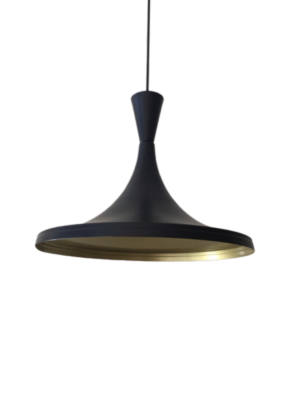 MYLİGHTS  SİYAH İÇİ SARI METAK SARKIT AVİZE 36 CM  EN ürün görseli