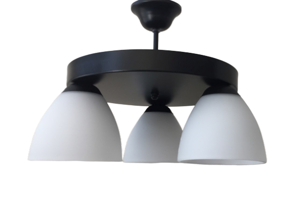 MYLİGHTS  AVİZE RETRO  ÜÇLÜ PLOFONYER TAVAN AVİZE OPAL CAM