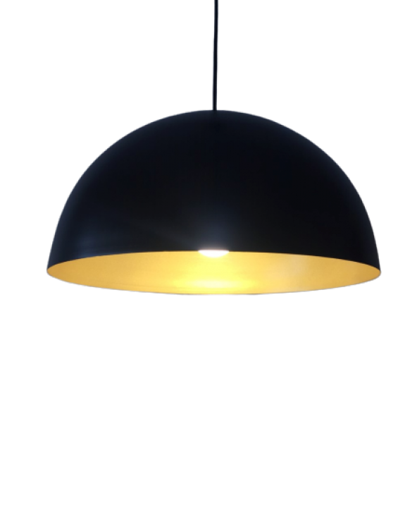 MYLİGHTS  RETRO SİYAH  İÇİ SARI METAL SARKIT AVİZE 40 CM