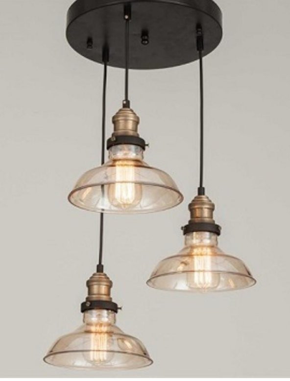 MYLİGHTS  RETRO RUSTİK  ÜÇLÜ SARKIT AVİZE ürün görseli