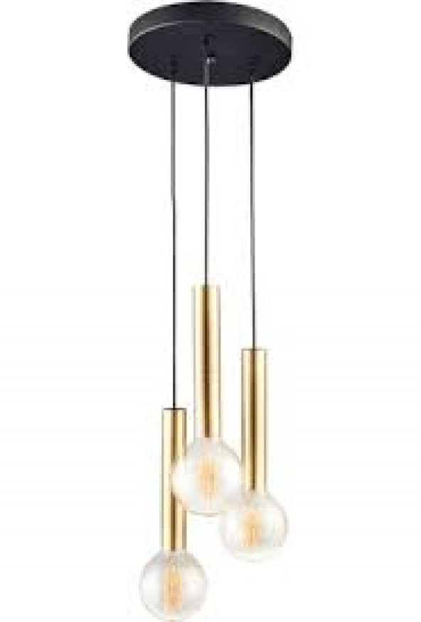 MYLİGHTS  RETRO  ÜÇLÜ GOLD  SARKIT AVİZE 30CM