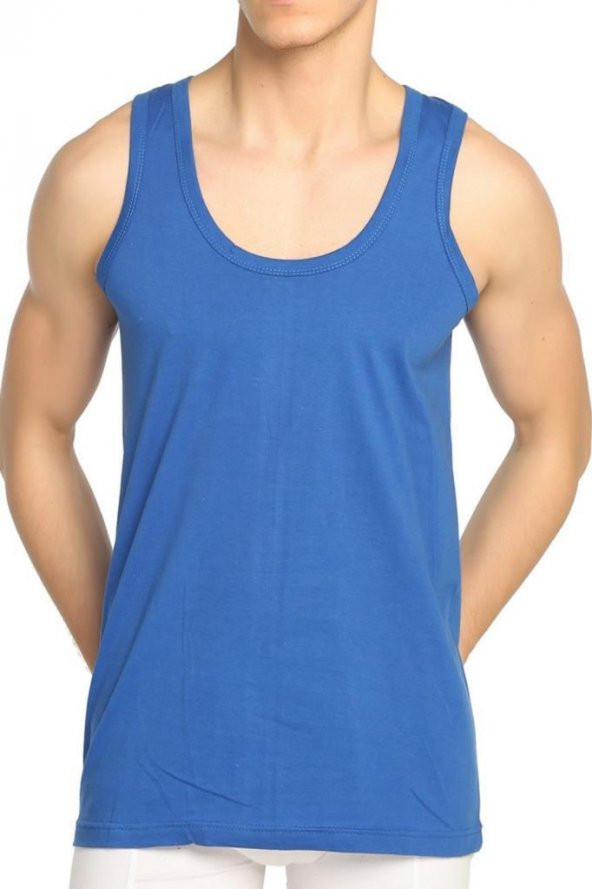 6 Adet Mevsim Erkek Büyük Beden Renkli Penye Atlet Pamuklu 34305 - Resim 3