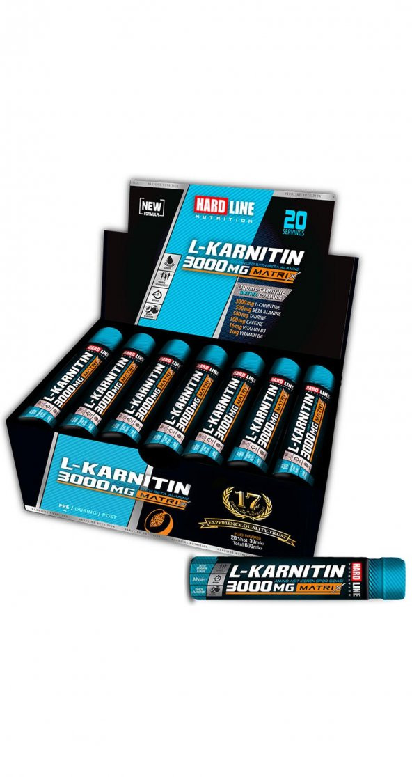 Hardline L Karnitin Matrix 3000 Mg 20Ampül Şeftali Carnitine Sıvı - 1
