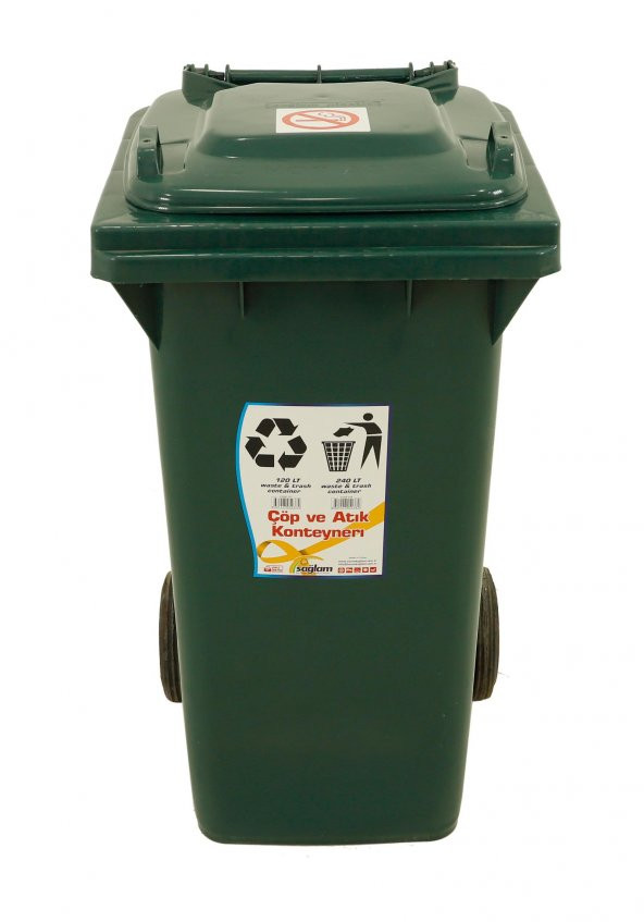 Sağlam Plastik Çöp ve Atık Konteyneri 240 Lt Tekerlekli Eko - 2