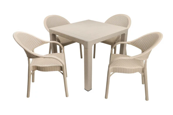 Mandella Elit Rattan 90x90 Eylül Koltuk Masa Takımı Çölbeji
