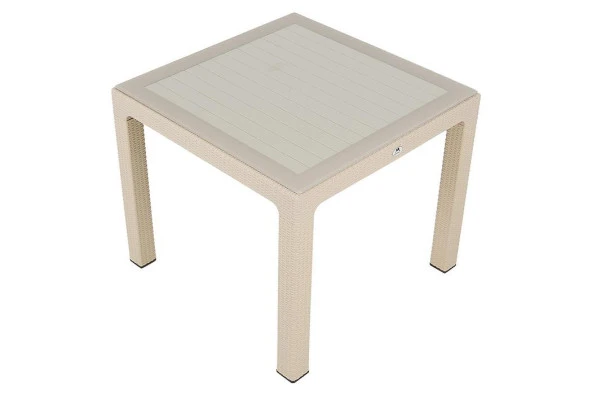 Mandella 90x90 Elit Rattan Masa (Camlı) ÇÖLBEJİ
