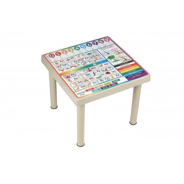 Sağlam Plastik  Mandella Rubi Çocuk Masası İngilizce Desenli (1 ADET) ürün görseli
