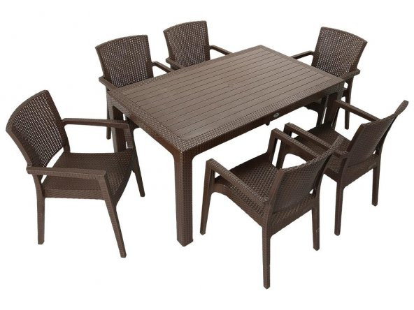 Mandella Elit Rattan 90x150 Zeus Koltuk Masa Takımı KAHVERENGİ ürün görseli