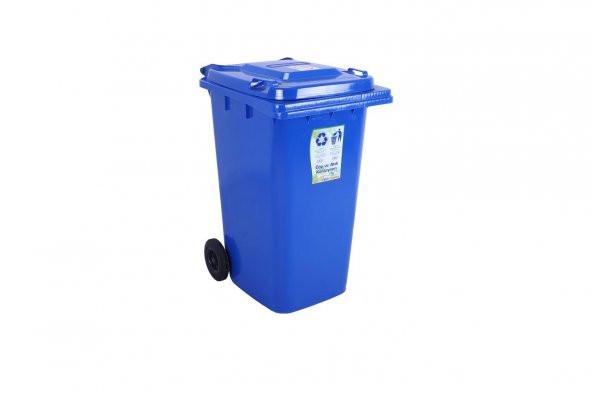 Sağlam Plastik Çöp ve Atık Konteyneri 240 Lt Tekerlekli Orjinal Mavi - 2