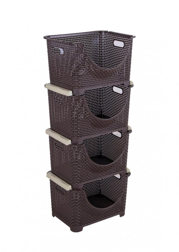 Sağlam Plastik Hobi Çok Amaçlı Sebzelik Kahverengi