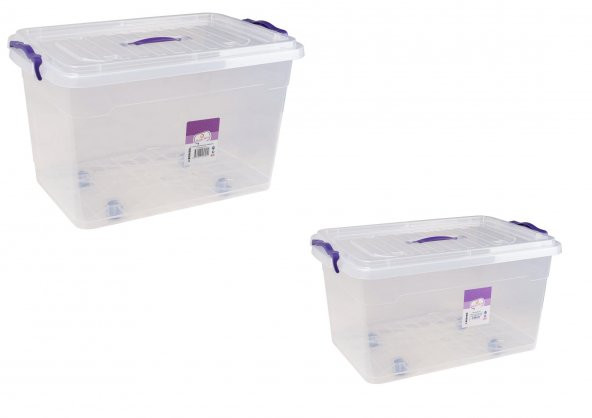 Hobi Box Saklama Kabı 50-70 LT 2li Set (Tekerlekli)
