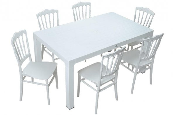 Mandella Wood 90x150 Silver Napolyon Sandalye Masa Takımı