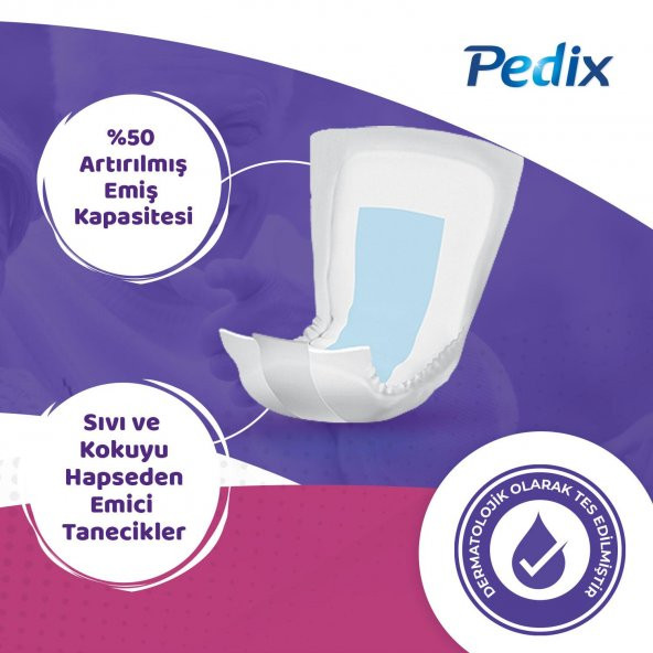 PEDİX MESANE PEDİ UNISEX BÜYÜK BOY LARGE (L) 10x10 100 ADET - 2