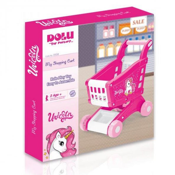 Dolu 2558 Unicorn Eğitici geliştirici Oyuncak Alışveriş Market Arabası - 4
