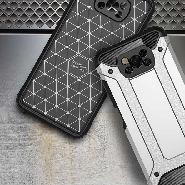 Xiaomi Poco X3 Kılıf Armor Hybrid Zırh Silikon - 12