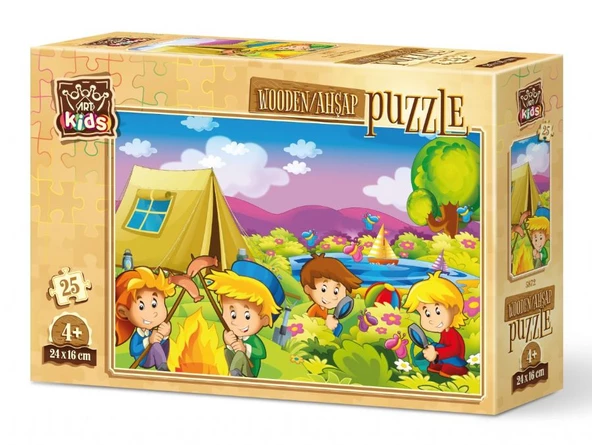 Art Kids Meraklı Kampçılar 25 Parça Ahşap Puzzle