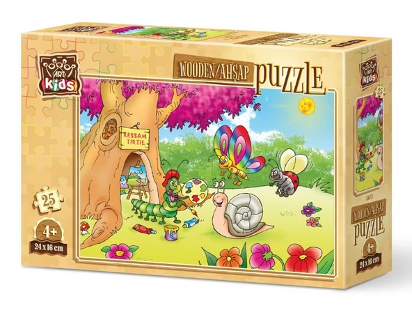 Art Kids Ressam Tırtıl 25 Parça Ahşap Puzzle