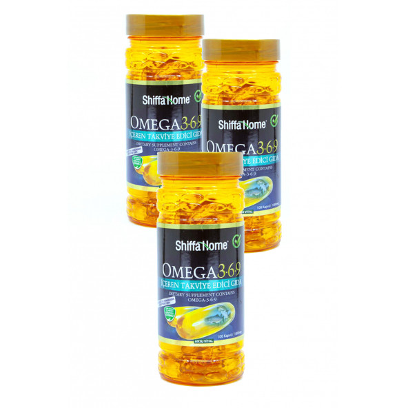 3 Kutu Shiffa Home Omega 3 6 9 Balık Yağı Softjel 1000 Mg x 100 Aksu Vital Balık Yağı 3-6-9