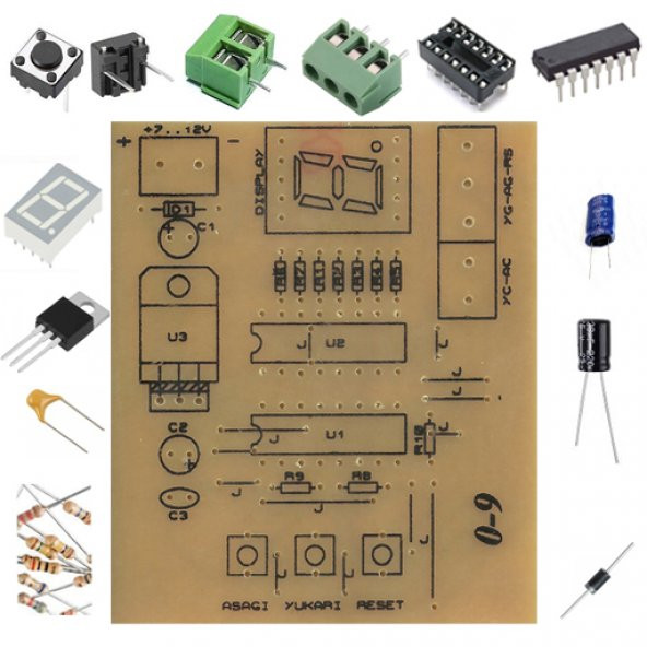 0-9 Sayıcı TTL Entegreli - Demonte(Montesiz) ürün görseli