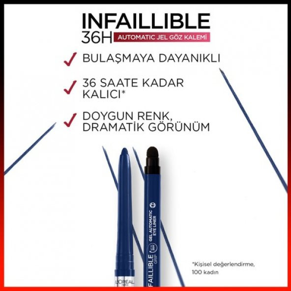 Loreal Paris Loréal Paris Infaillable Automatic Jel Göz Kalemi - Mavi - 3