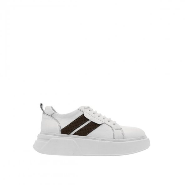 Albini 10359 Hakiki Deri Kadın Sneaker Ayakkabı Beyaz