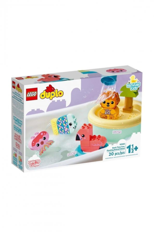 LEGO 10966 ® Duplo® Banyo Zamanı Eğlencesi: Yüzen Hayvan Adası, 20 Parça, +1,5 Yaş