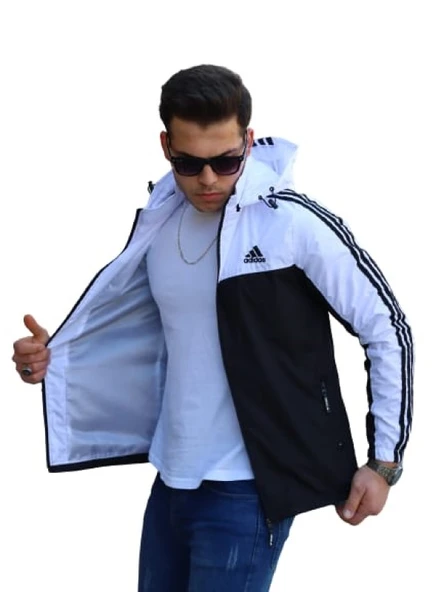 Adidas Erkek The Run Kapüşonlu Yağmurluk A-02074 - 11