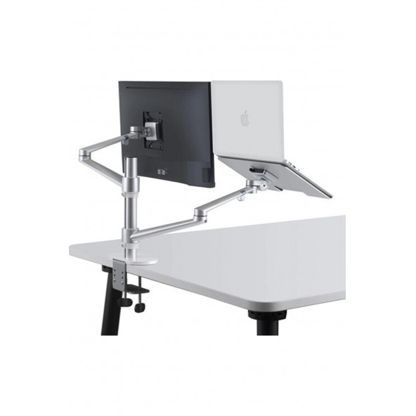 ZEMUS Multimedya Masaüstü Çift Kol Lcd Monitör Tutucu Diz Üstü Stand - 5
